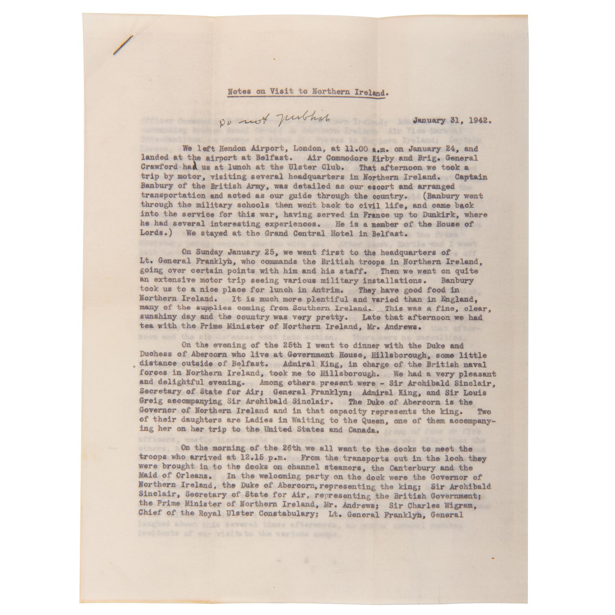 Major General James E. Chaney Archive, Incl. Letters from Iwo Jima