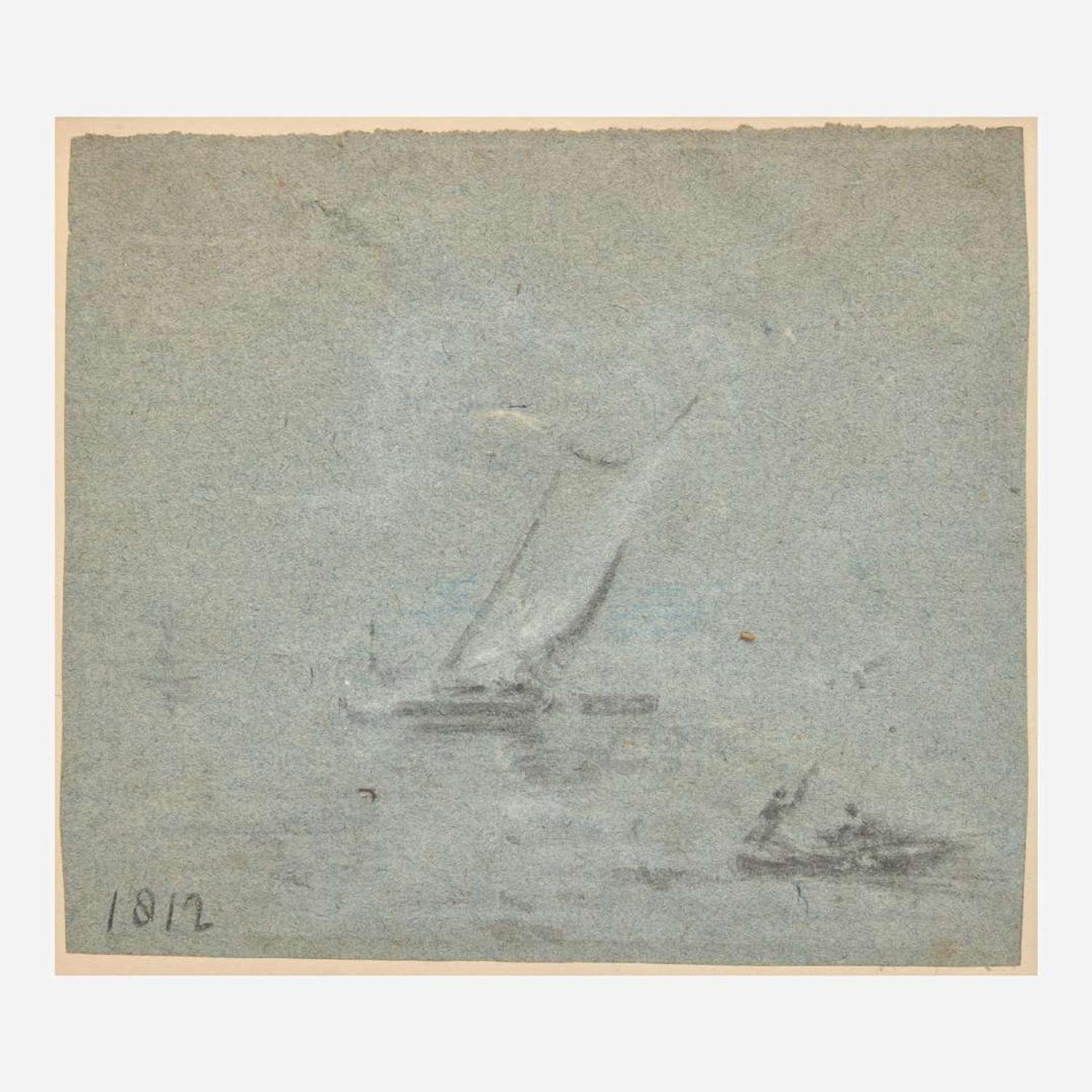 School of John Constable (British, 1776–1837) Sailboats, A Pair