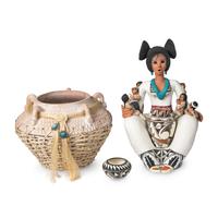 Acoma Pottery and Southwestern Pottery Basket