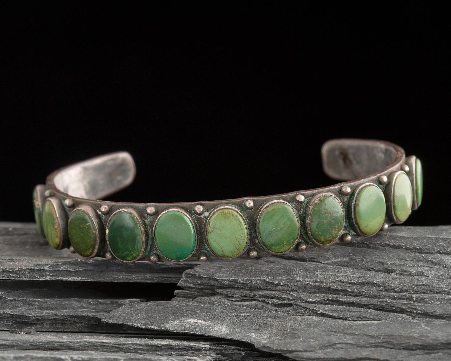Navajo Silver and Turquoise Cuff Bracelet
