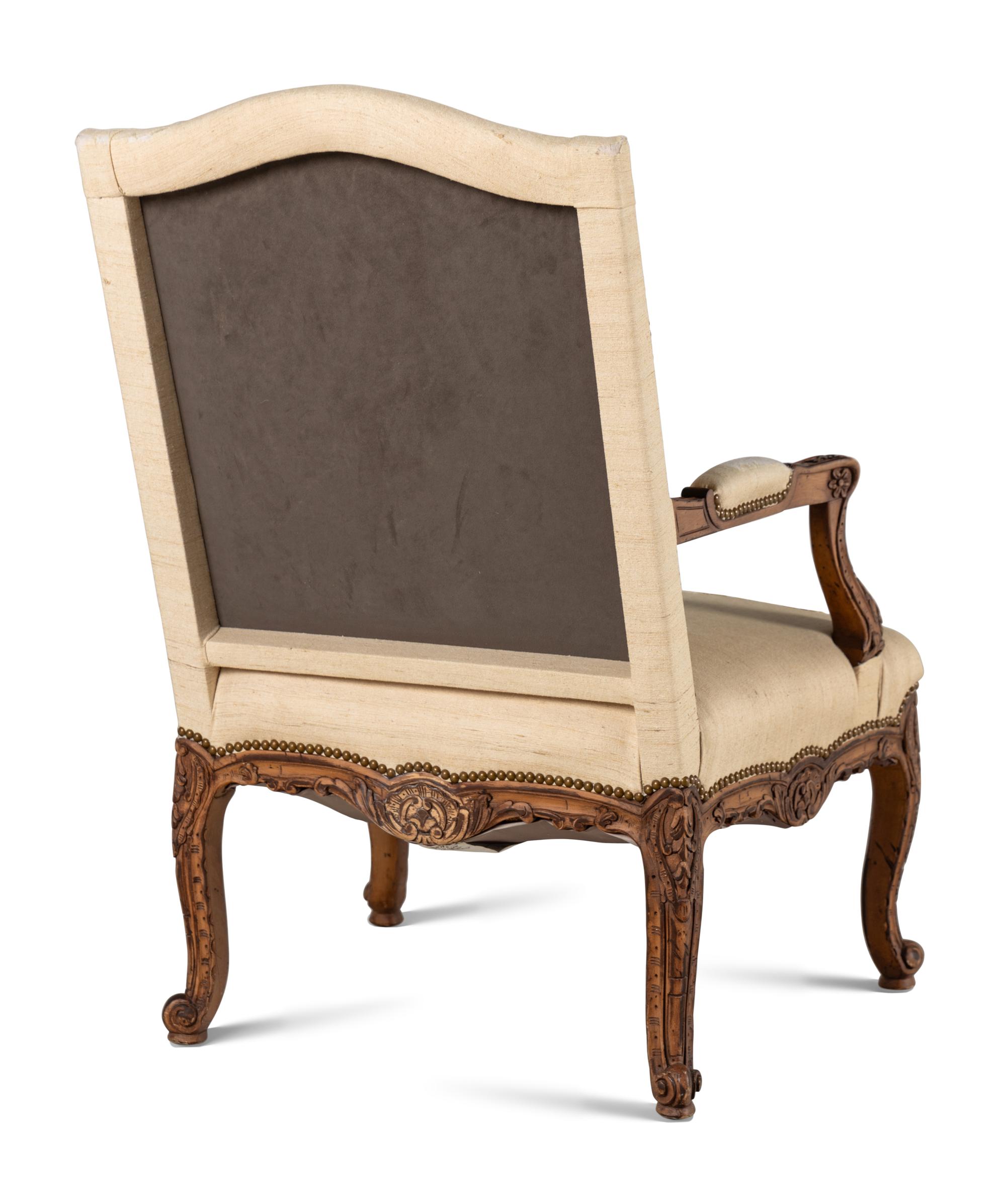 A Régence Style Walnut Fauteuil