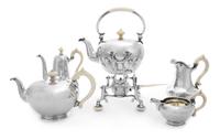 An Austro-Hungarian Silver Five-Piece Tea and Coffee Service, J.C. Klinkosch, Vienna, Second-Half 19th Century, comprising a water kett