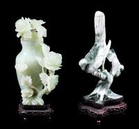 Two Chinese Hardstone Articles Height of taller 8 inches. — 20TH CENTURY