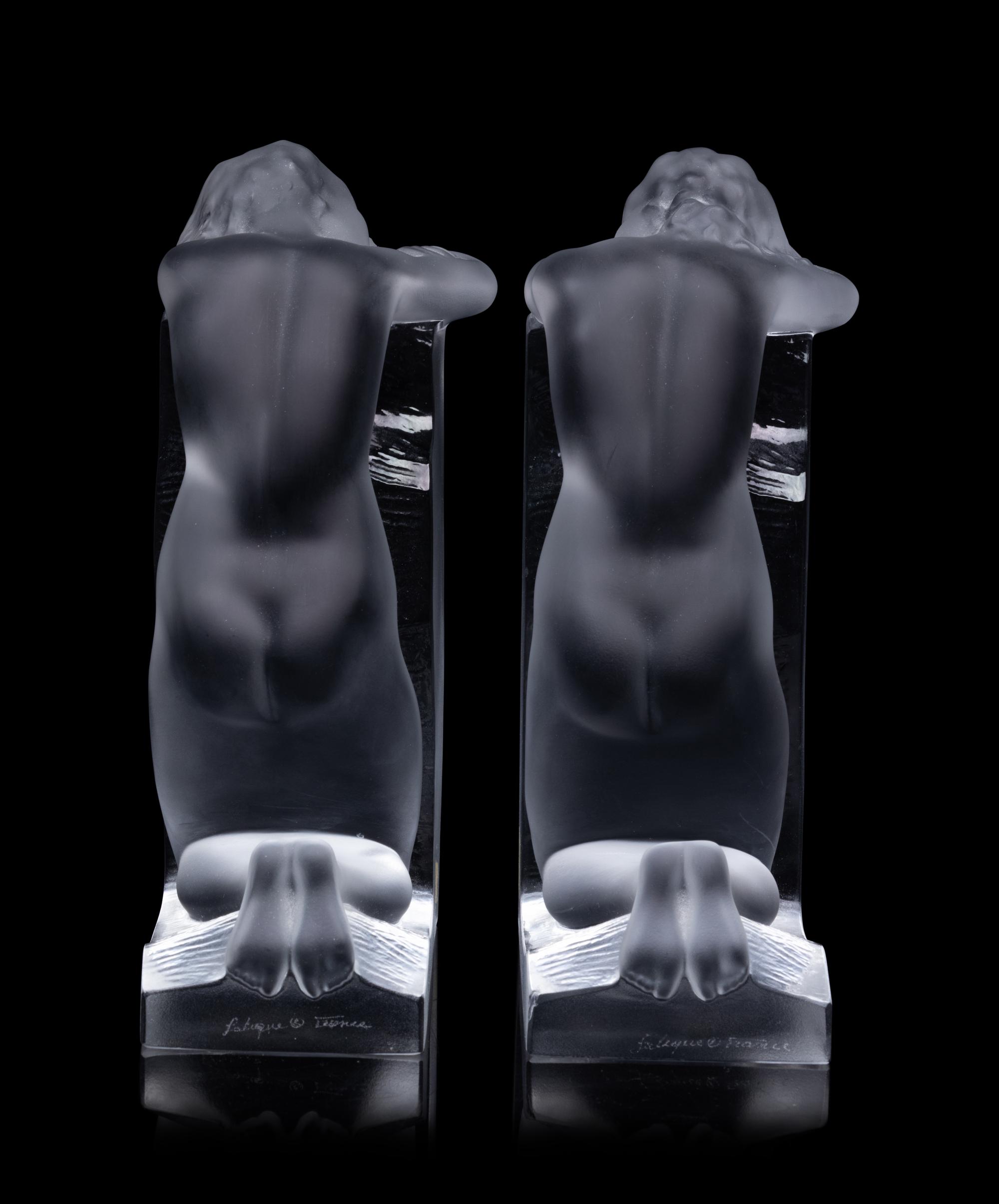 A Set of Lalique Reverie Bookends
