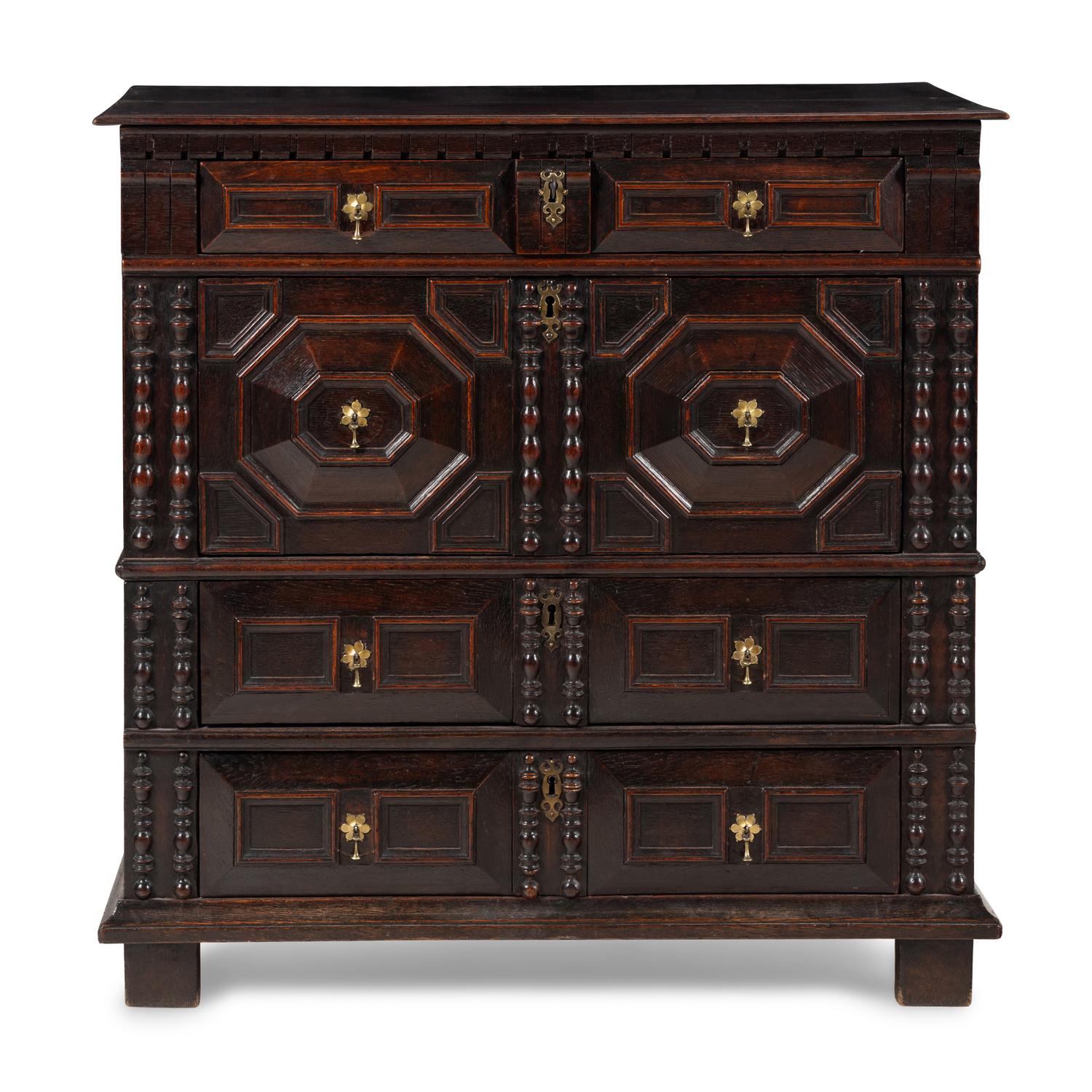 A Charles II Oak Chest of Drawers