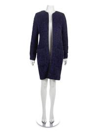 Monika Chiang Coat with Black Leather Trim, 2000s