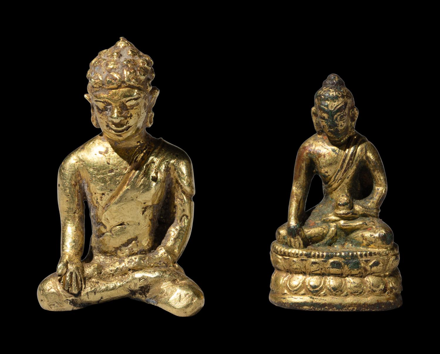 Two Small Asian Metal Figures of Buddha