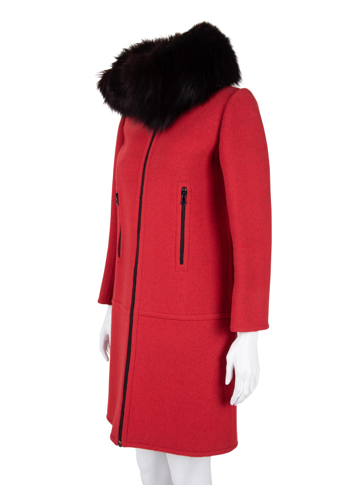 Christian Dior Haute Couture Wool Coat with Fox Fur Collar, Fall/Winter 1969