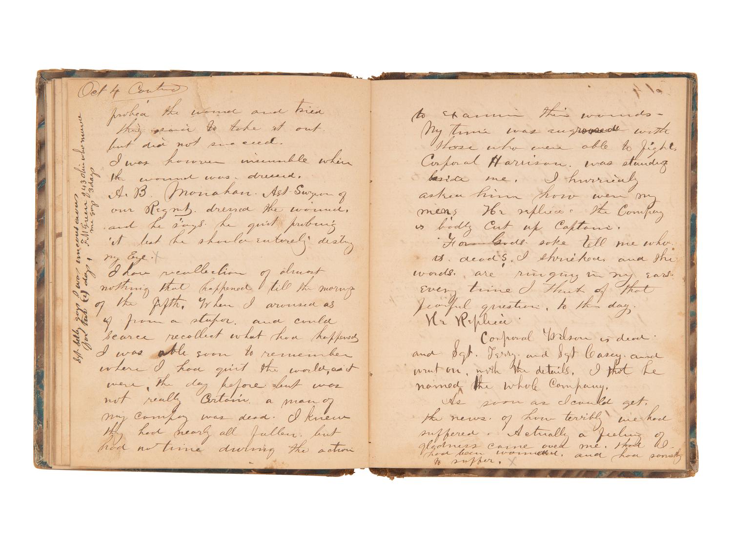 JACKSON, Col. Oscar L. (1840-1920). Five journals, incl. descriptions of Oscar L. Jackson's political activism during the 1860 campaign and his service with 63rd OVI, with campaign broadside noting Jackson as a speaker.