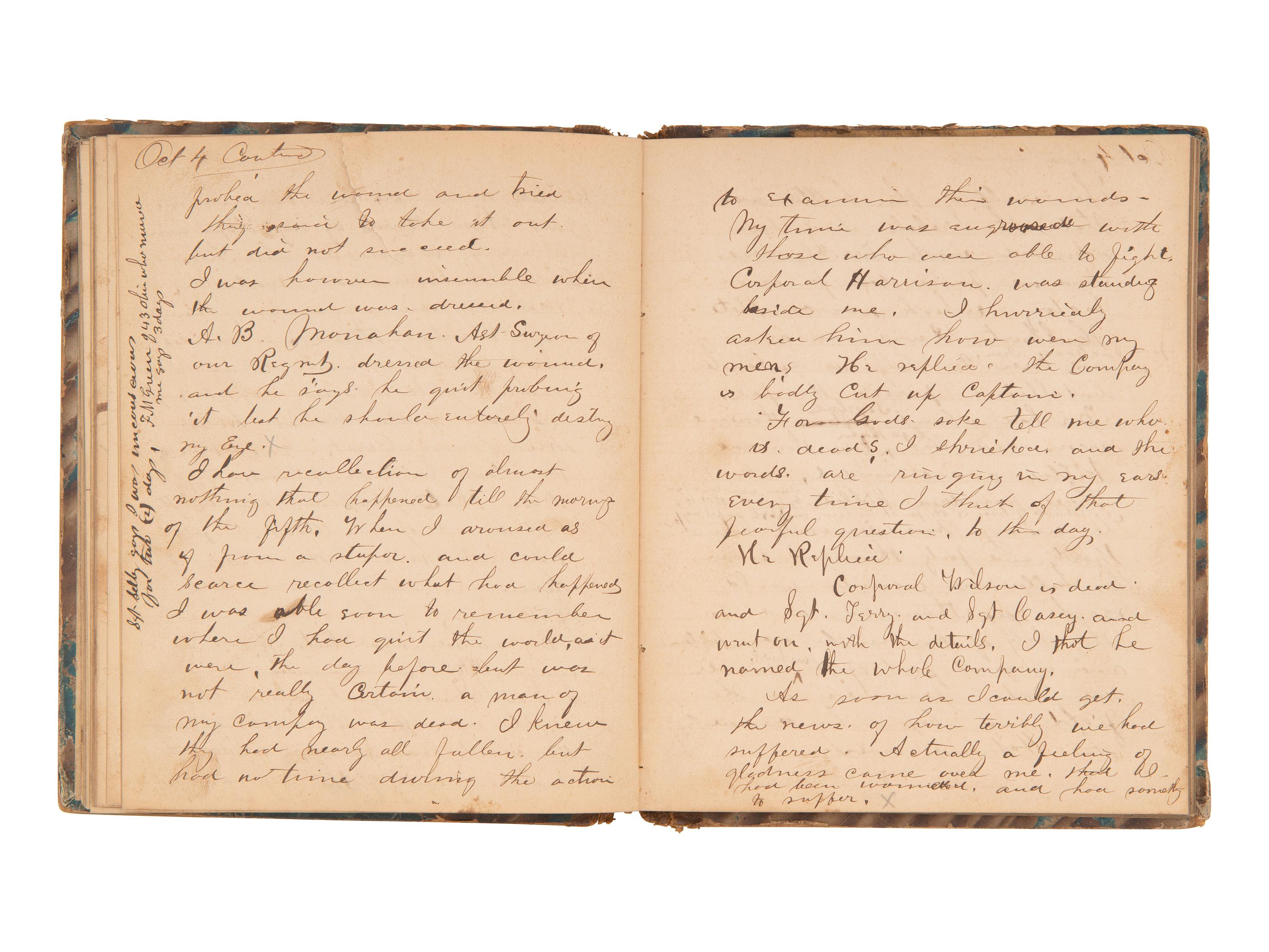 JACKSON, Col. Oscar L. (1840-1920). Five journals, incl. descriptions of Oscar L. Jackson's political activism during the 1860 campaign and his service with 63rd OVI, with campaign broadside noting Jackson as a speaker.