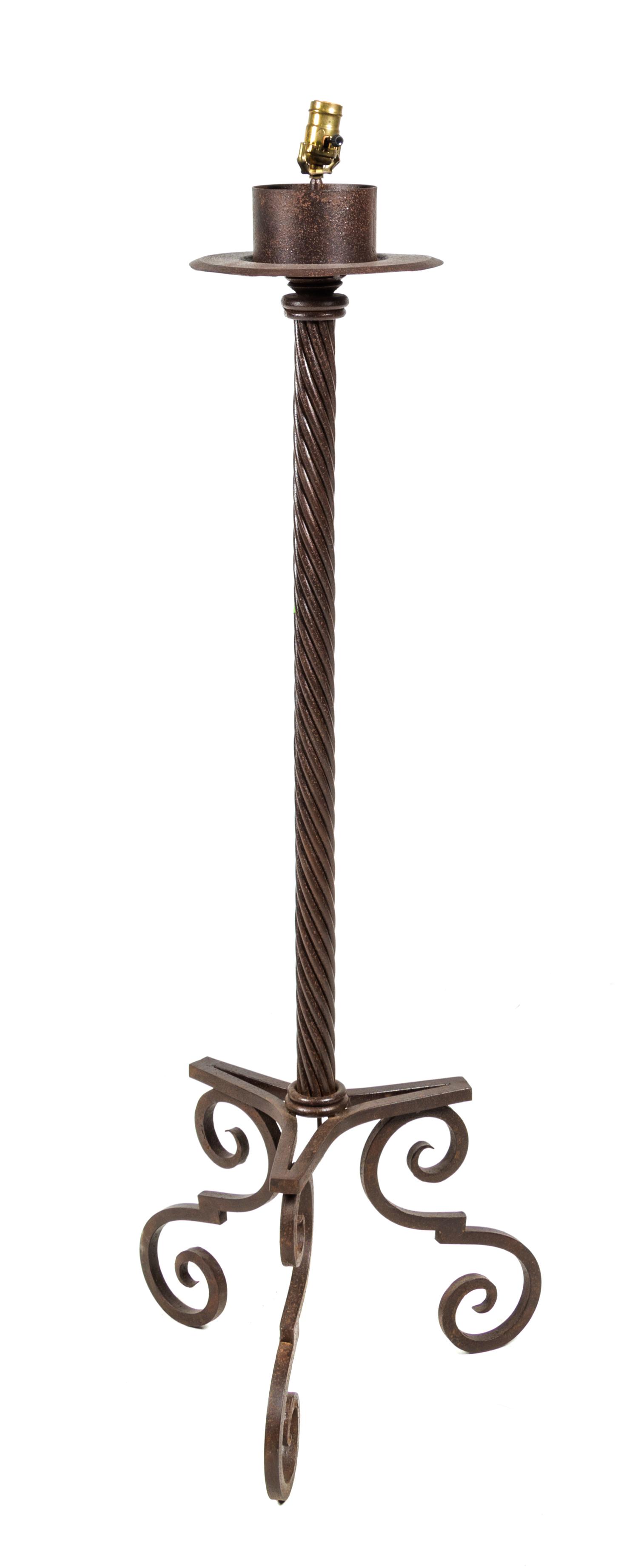 A Baroque Style Metal Floor Lamp Height 52 inches. — 20TH CENTURY