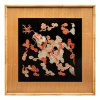 Five Chinese and Japanese Embroidered Silk Panels