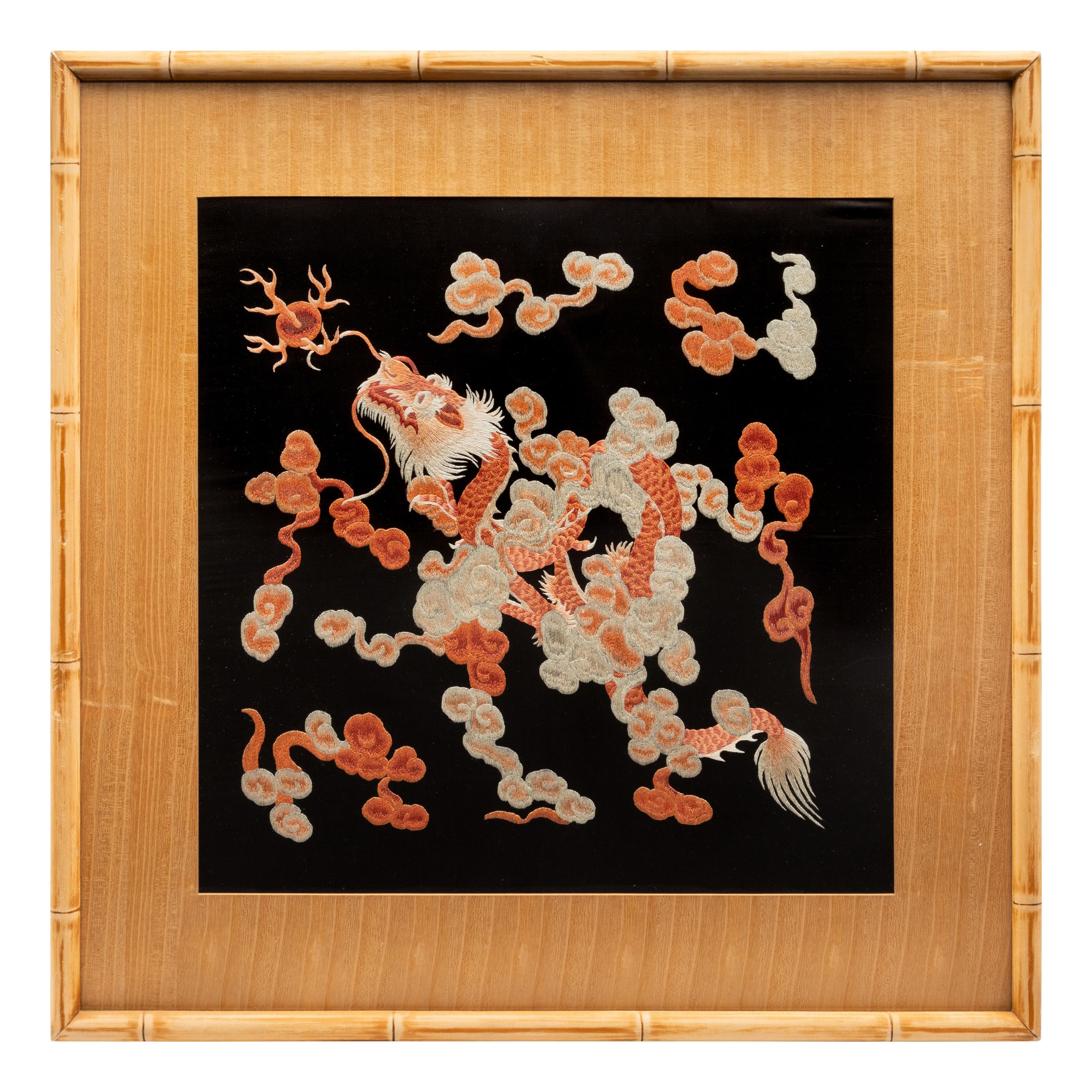 Five Chinese and Japanese Embroidered Silk Panels