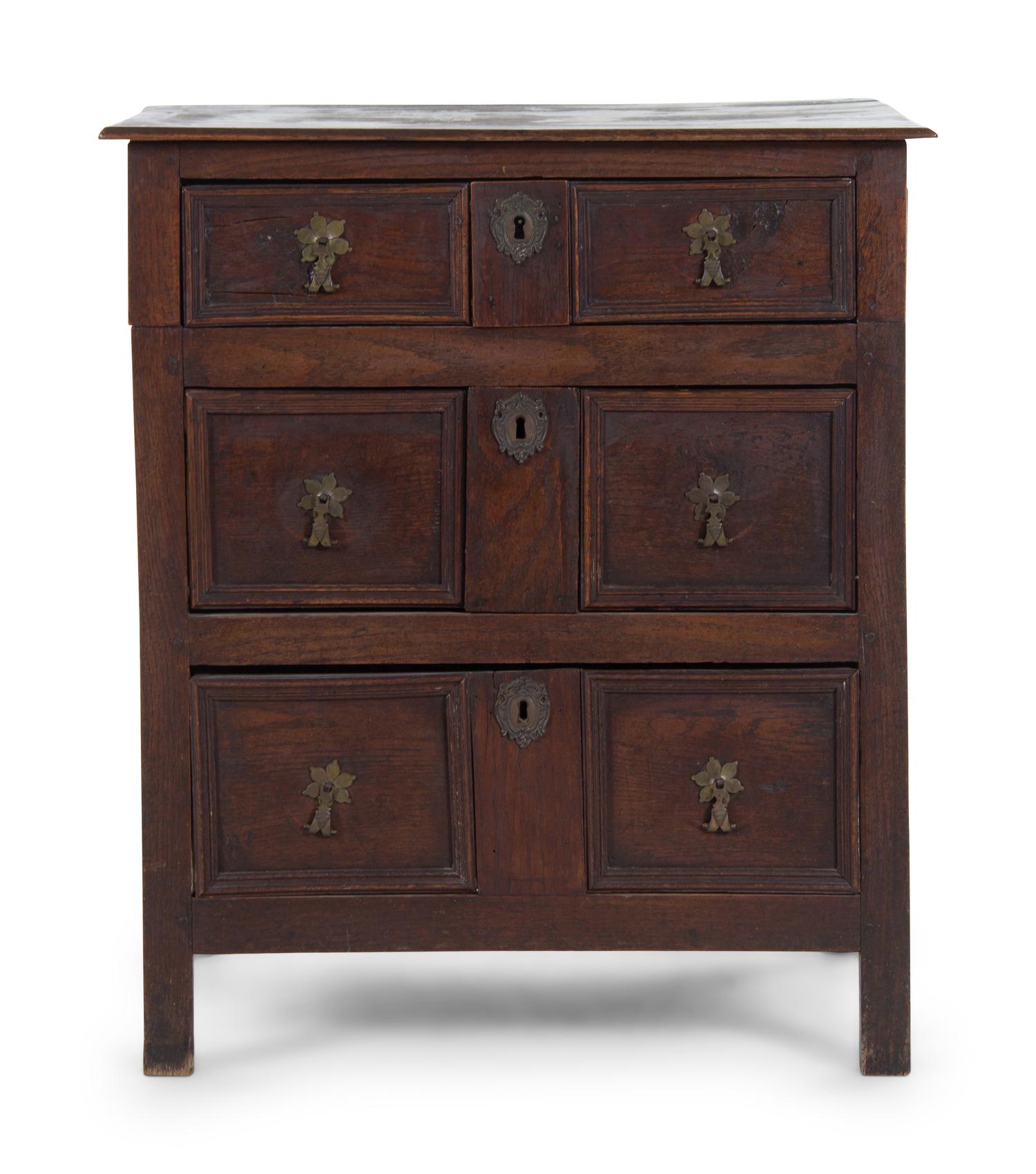 A Charles II Oak Chest of Drawers