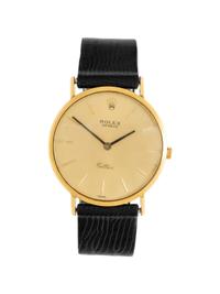 ROLEX, YELLOW GOLD 'CELLINI' WATCH