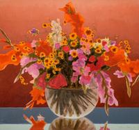 Flowers in a Round Bowl