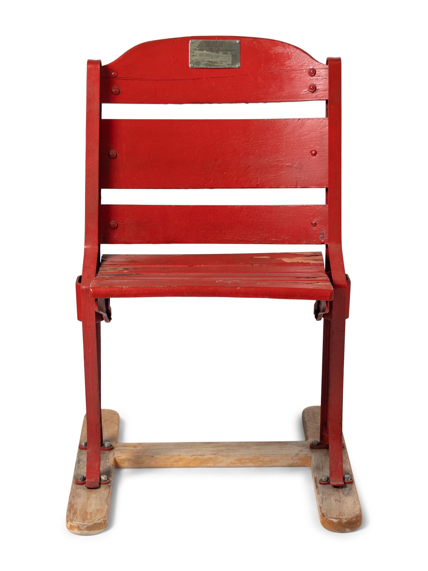 An Original Chicago Stadium Seat Chair From Michael Jordan Rookie Era,