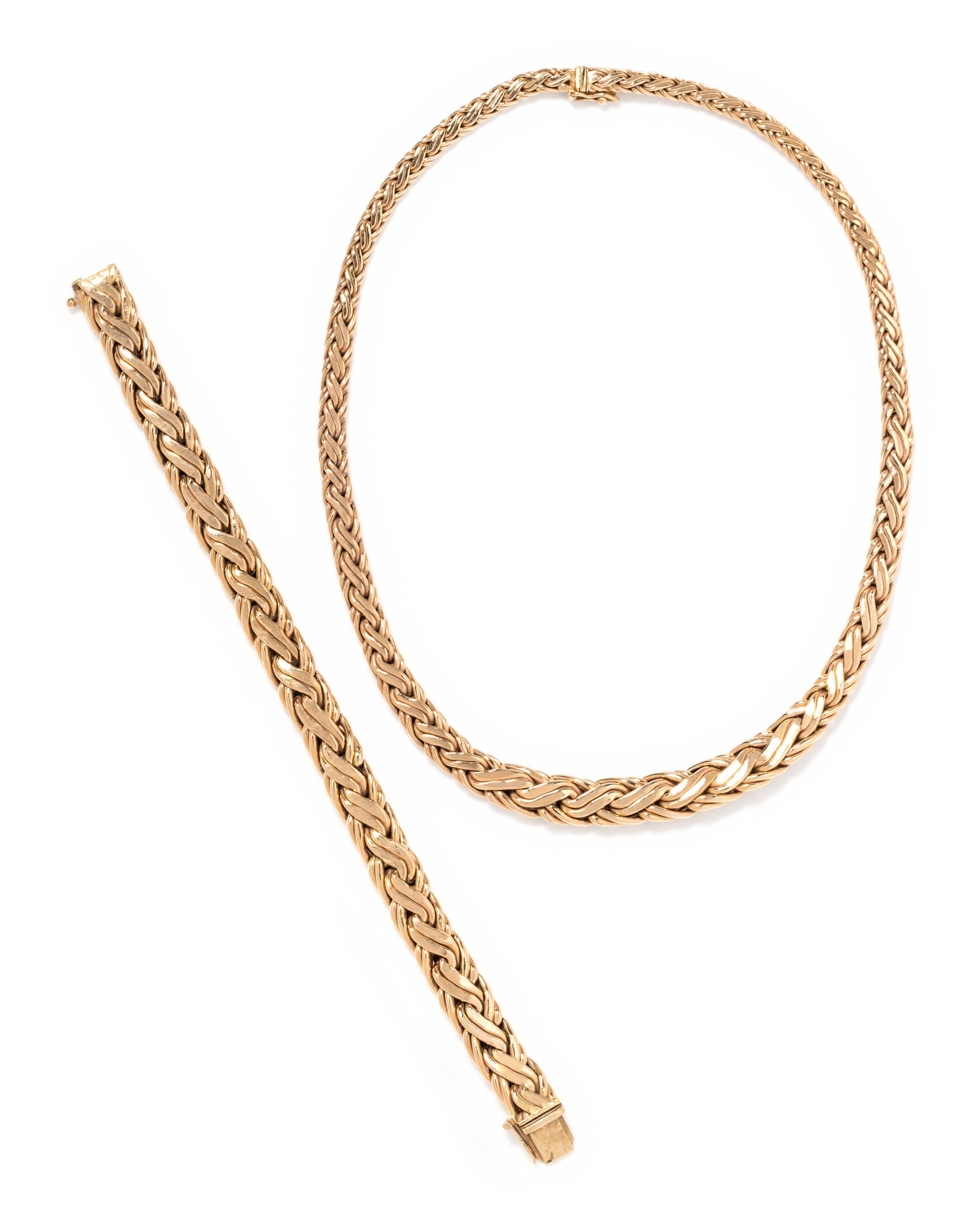 TIFFANY & CO., YELLOW GOLD SET