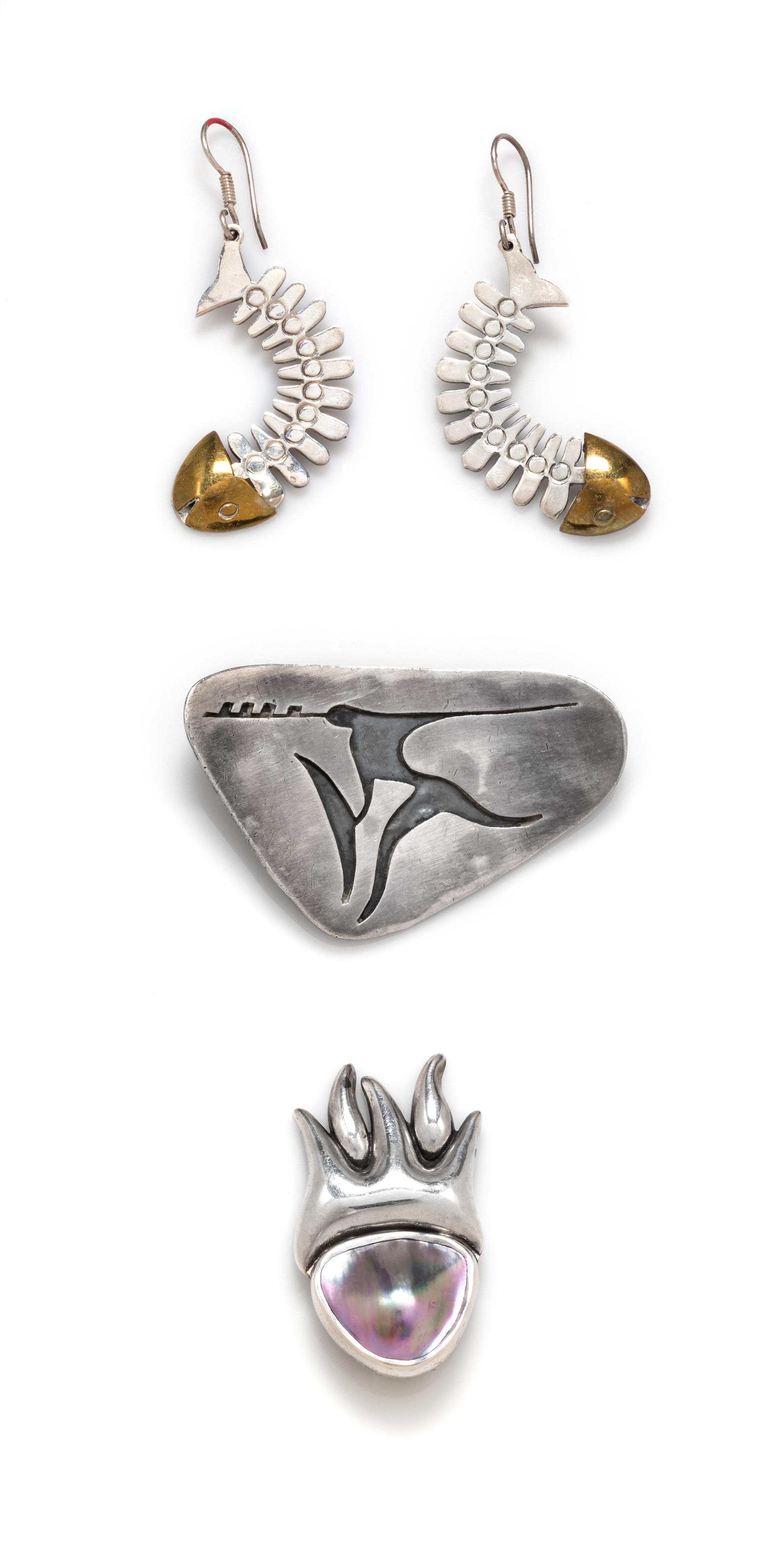 A Collection of Sterling Silver Jewelry, Taxco, 33.80 dwts.