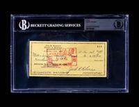 A Jackie Robinson Signed Autograph Check (Beckett Authentication Services Encapsulated),