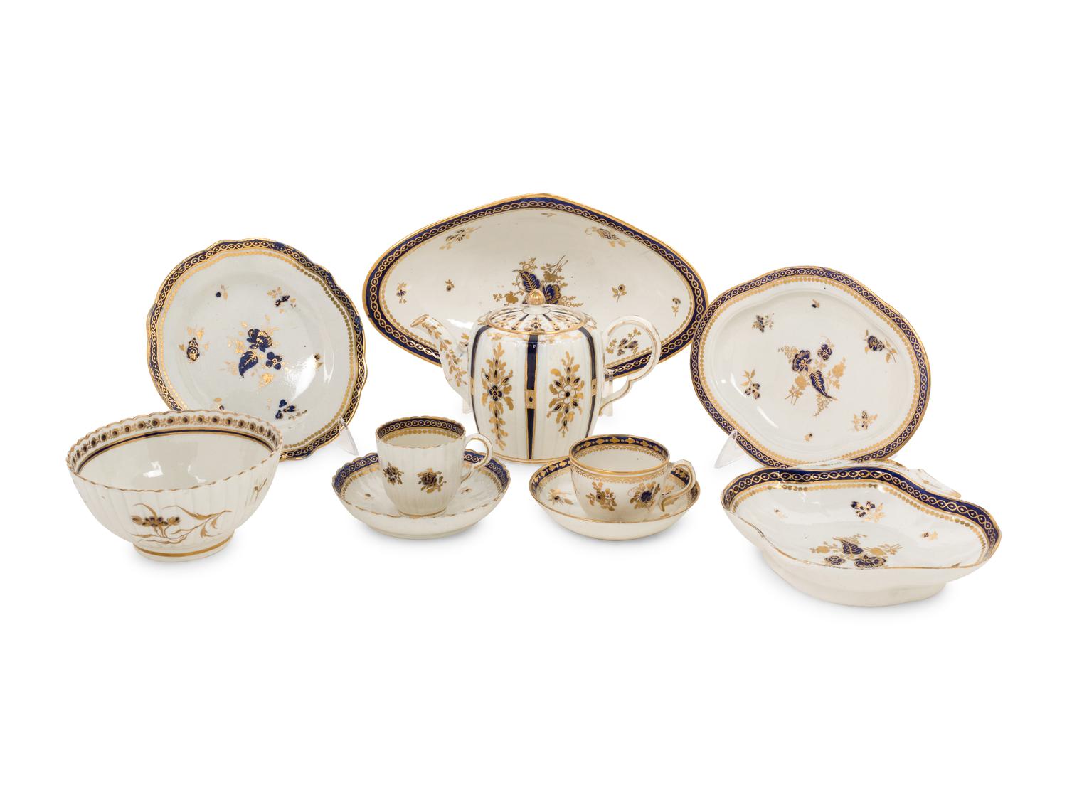 A Caughley Porcelain Tea Service