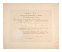 [POLITICS IN AMERICA]. A group of 3 documents signed by Presidents William Howard TAFT, Calvin COOLIDGE, and Gerald FORD.