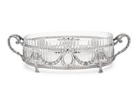 A French Silver-Plate and Cut Glass Center Bowl