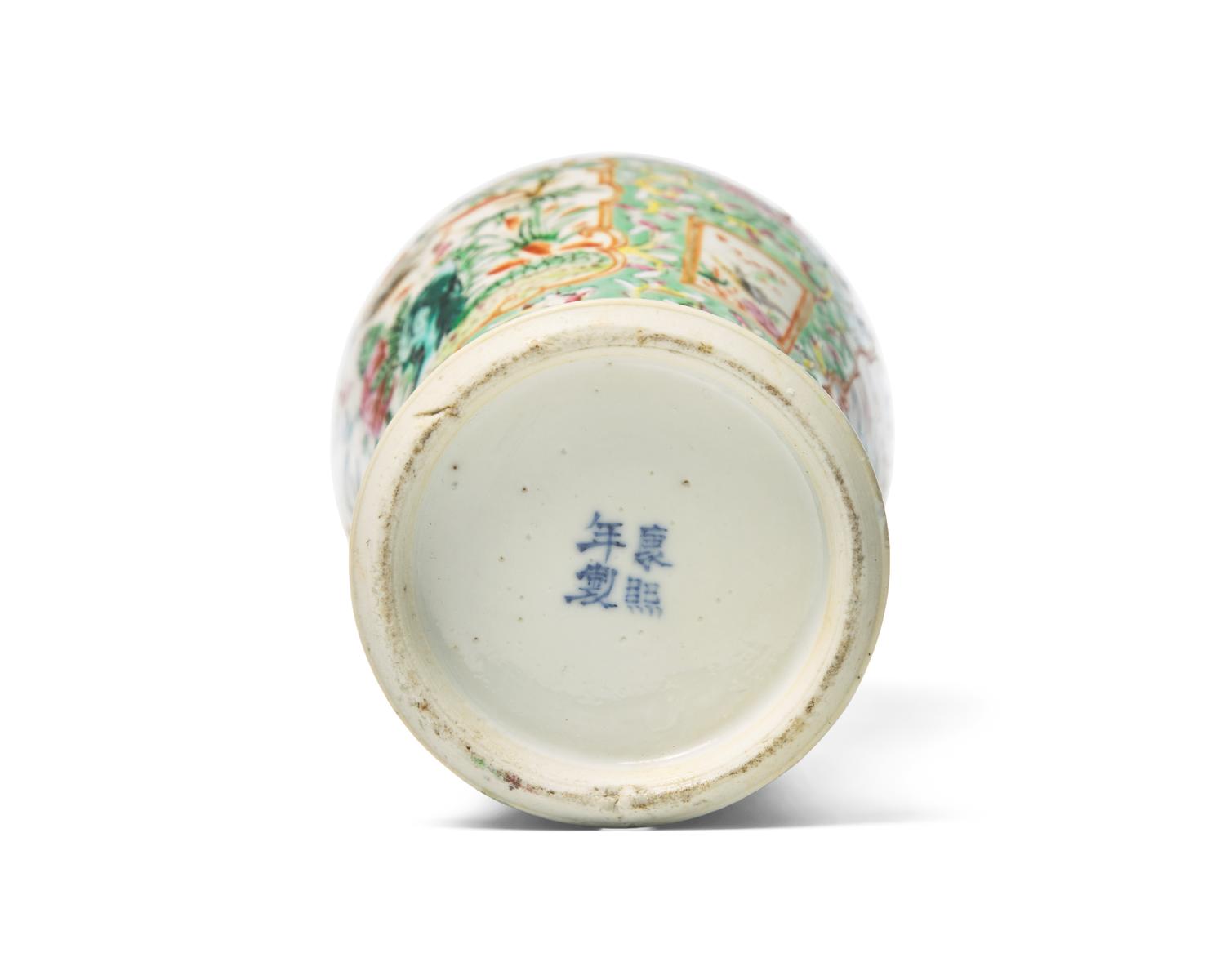 A Chinese Export Porcelain Famille Verte Five-Piece Garniture