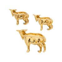 COLLECTION OF YELLOW GOLD AND DIAMOND GOAT BROOCHES