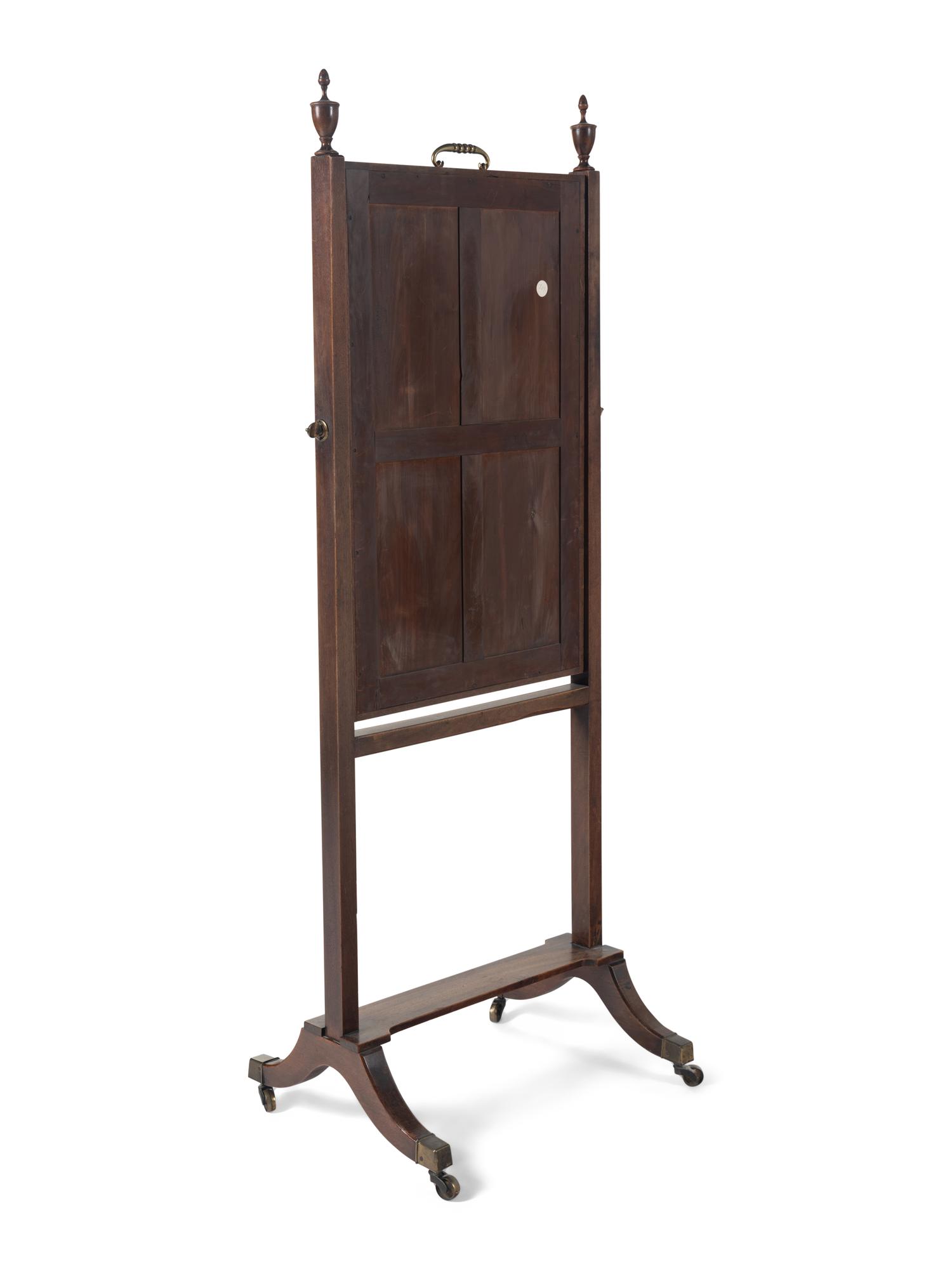 An Edwardian Mahogany Cheval Mirror