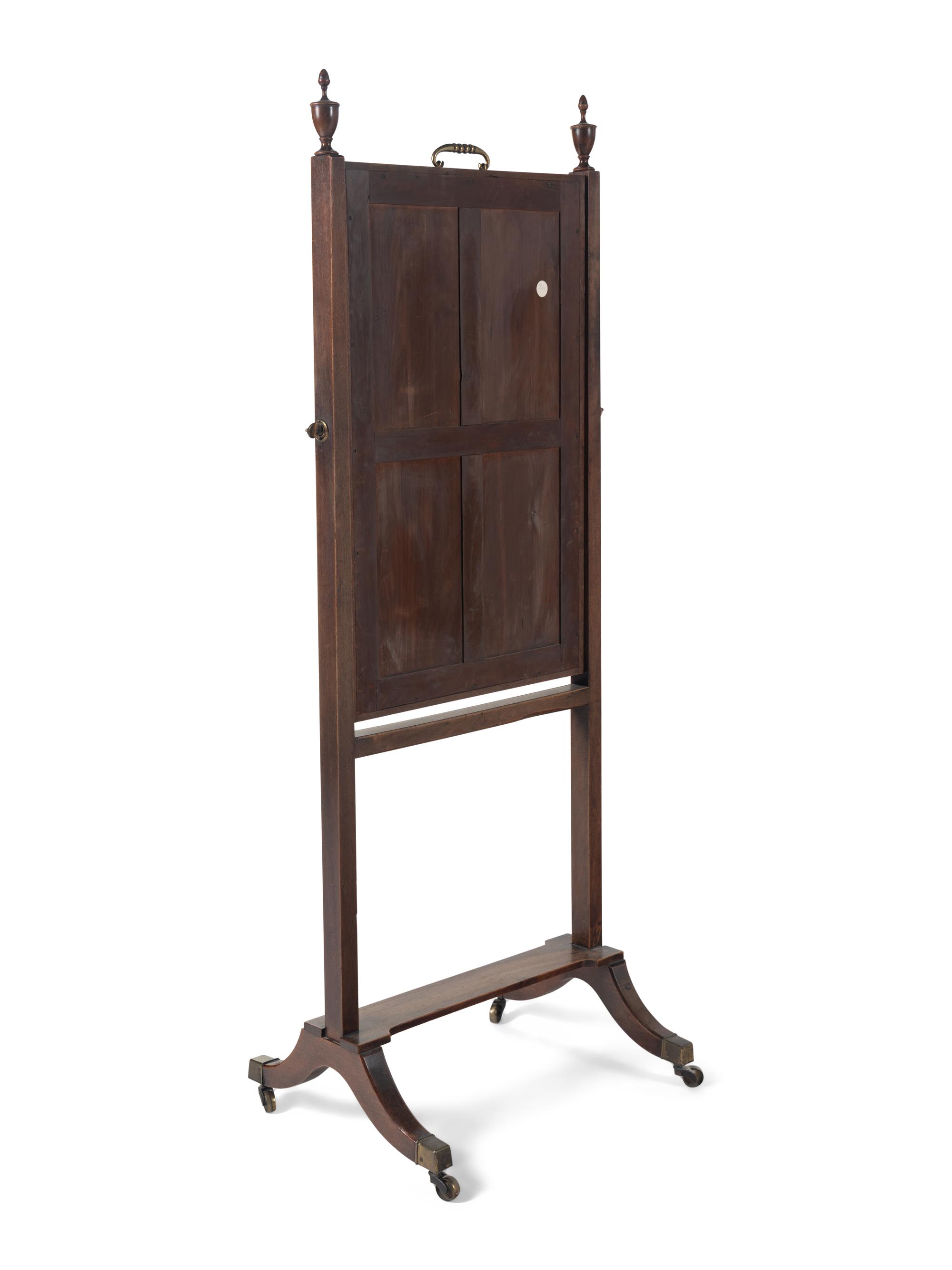 An Edwardian Mahogany Cheval Mirror