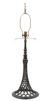 A Tiffany Studios Bronze Lamp Base Height of original bronze 23 inches.