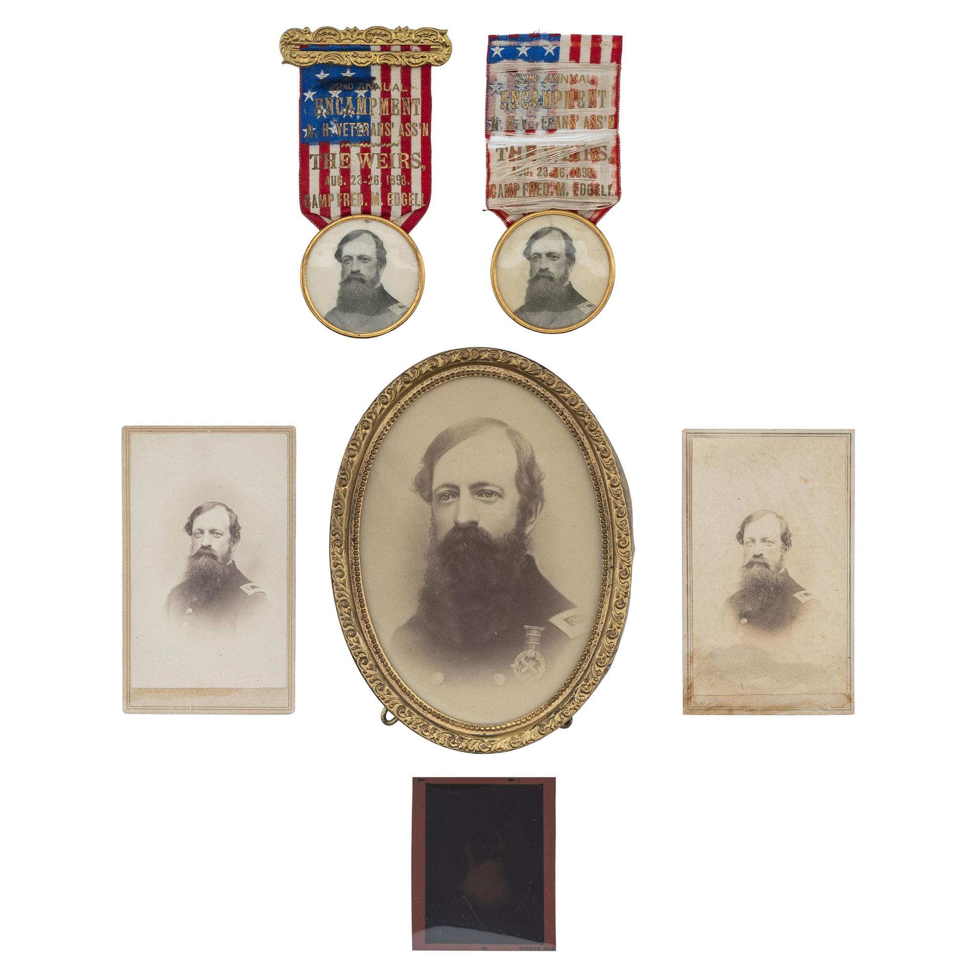 Civil War Military Archive of Major Frederick M. Edgell and the 1st New Hampshire Battery Including: Tiffany & Co. M1850 Presentation Sword in Case with 80 Original Documents, Letters, CDVs, and Accessories