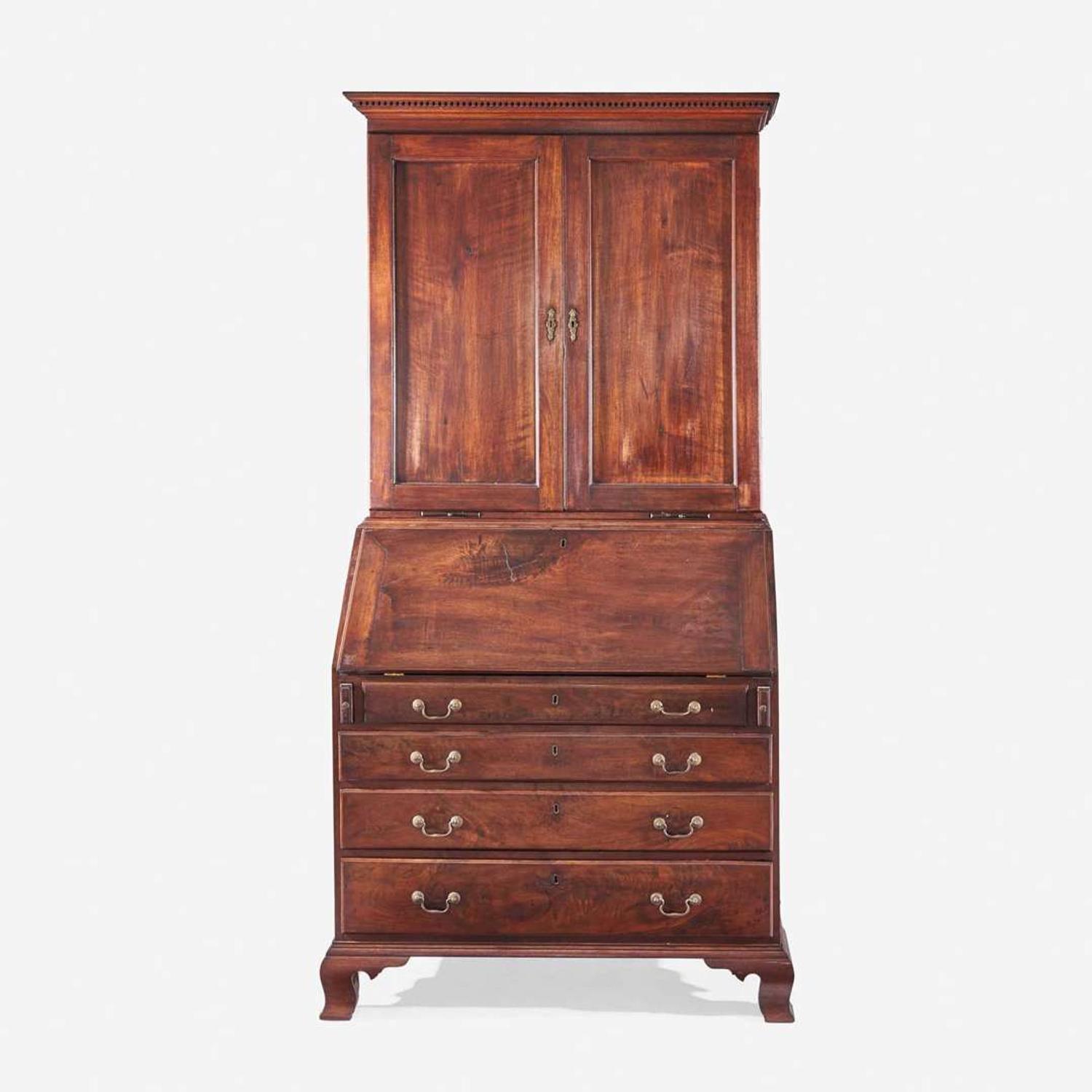 A Chippendale carved mahogany secretary bookcase Philadelphia, PA, circa 1780