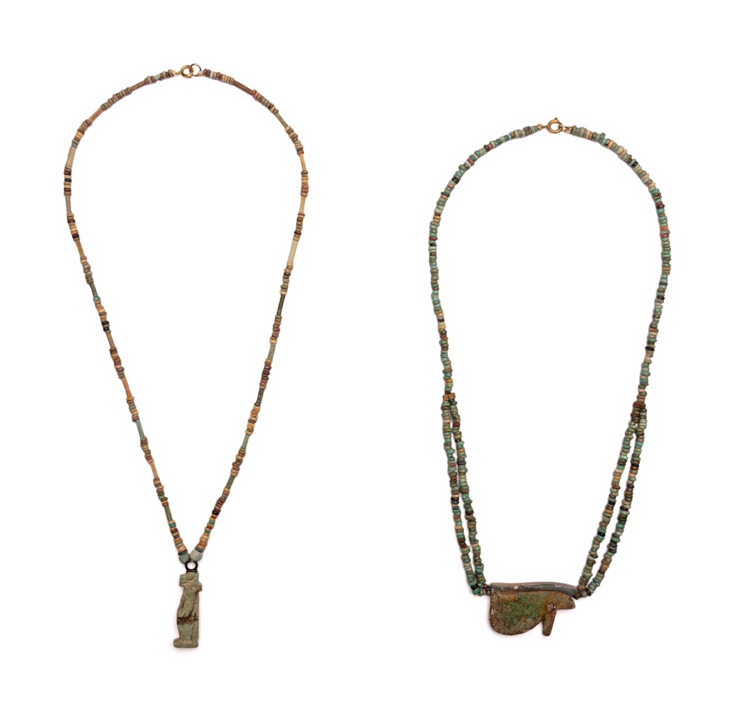 Two Egyptian Bead and Faience Necklaces