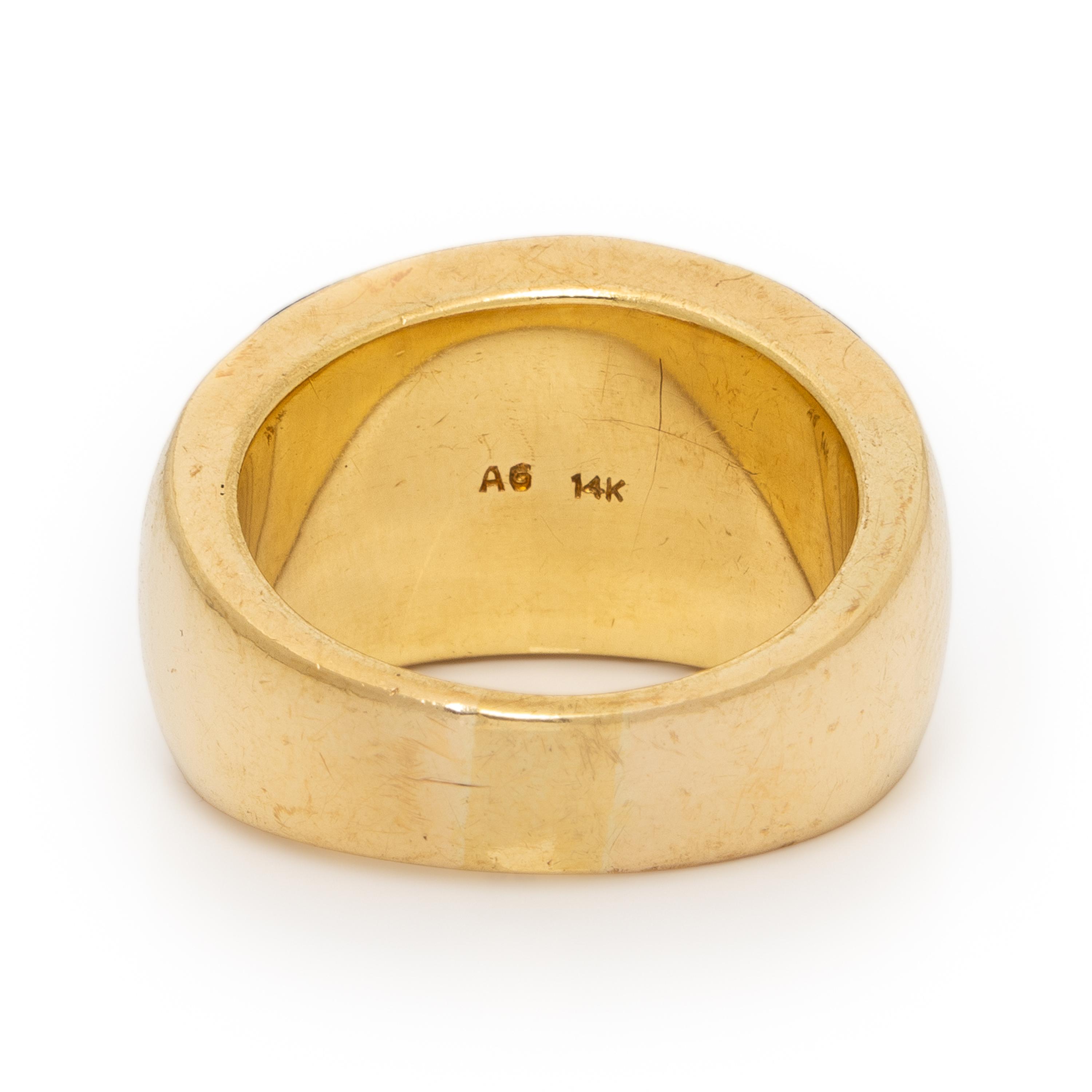 Asch Grossbardt, Onyx, Mother-of-Pearl, and Yellow Gold Ring