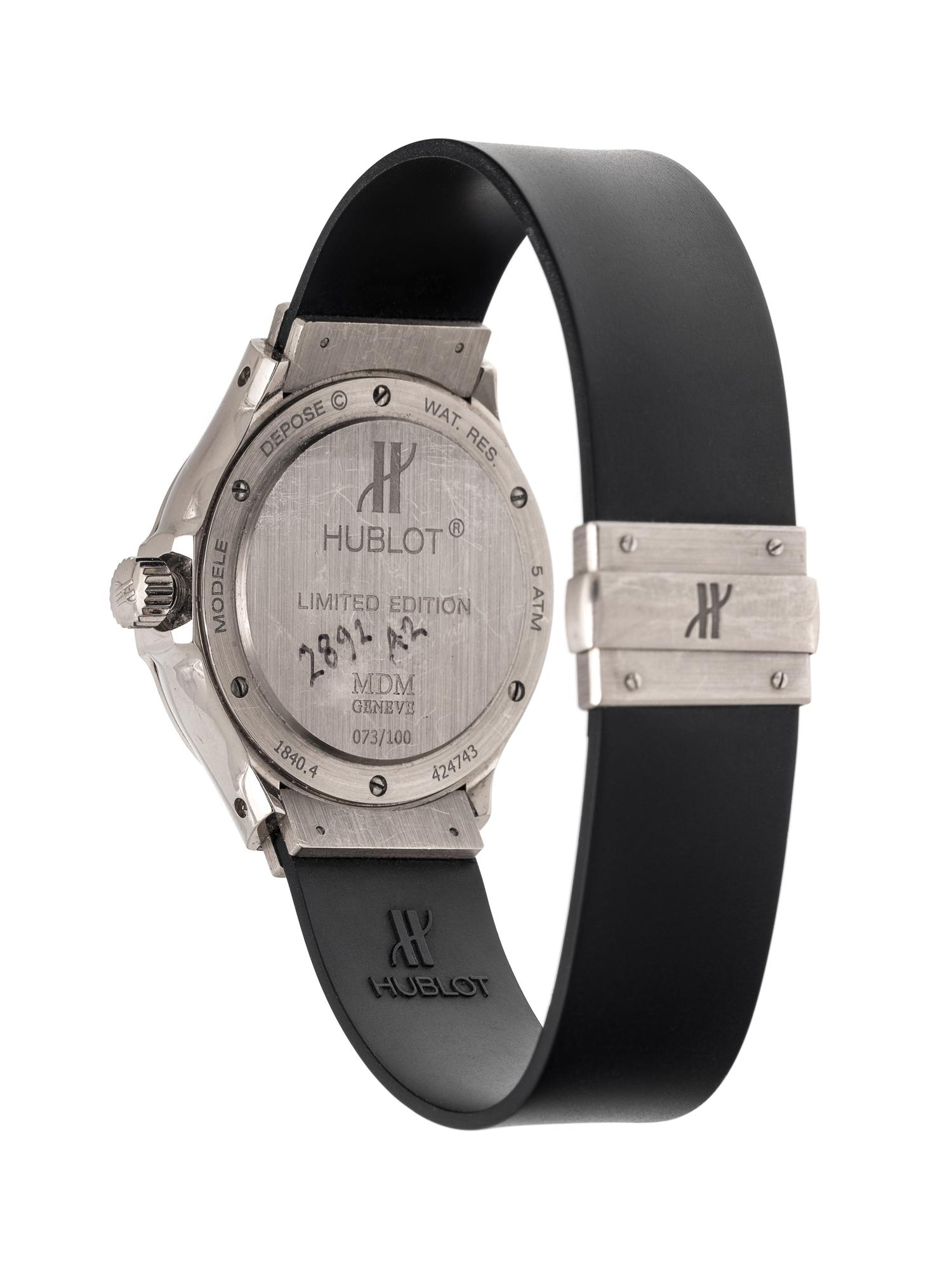 HUBLOT, 18K WHITE GOLD LIMITED EDITION 'MDM' WRISTWATCH