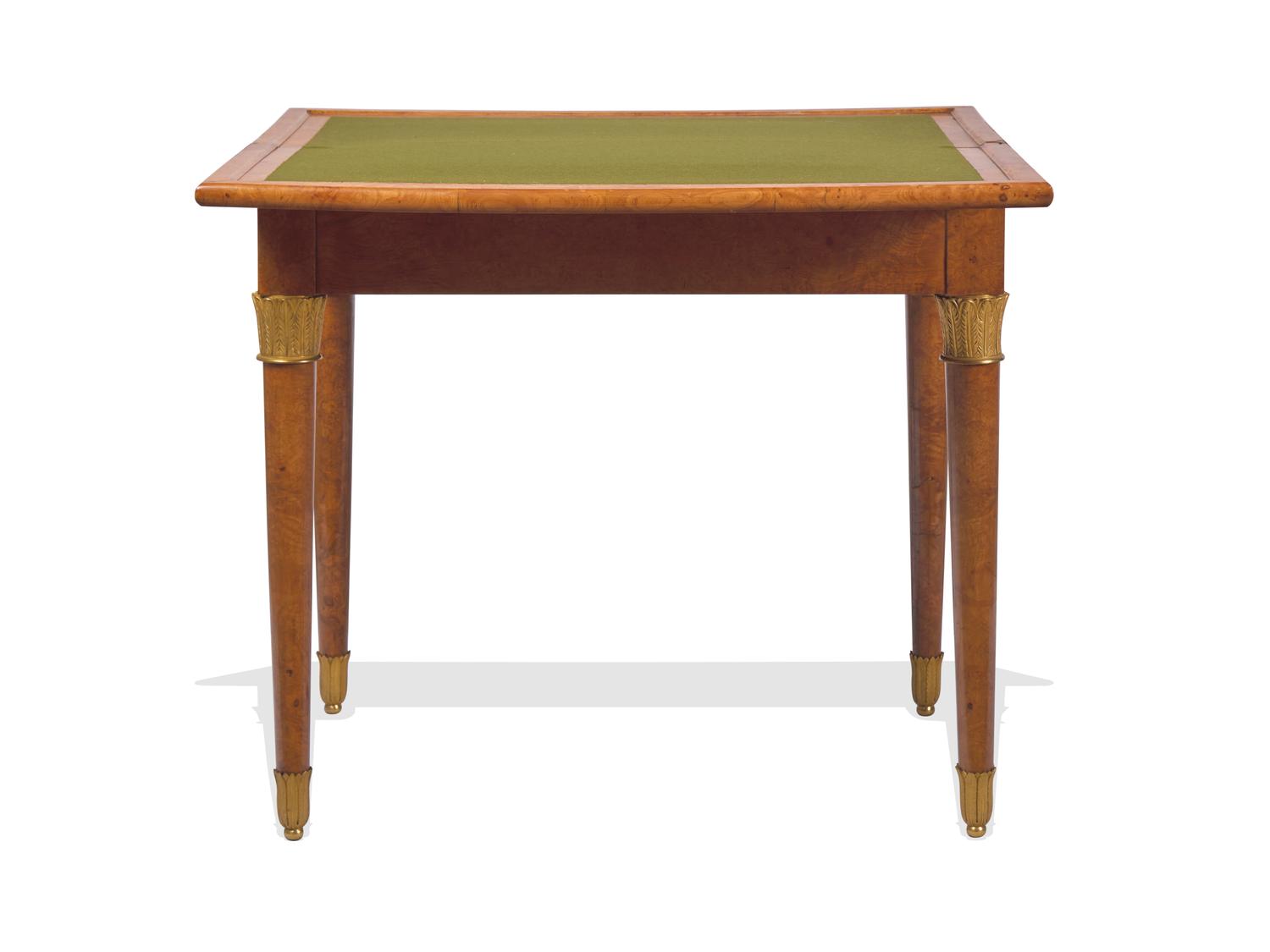 A Charles X Karelian Birch and Gilt-Bronze Mounted Flip-Top Games Table