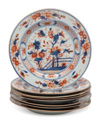 Eight Chinese Export Imari Palette Porcelain Plates