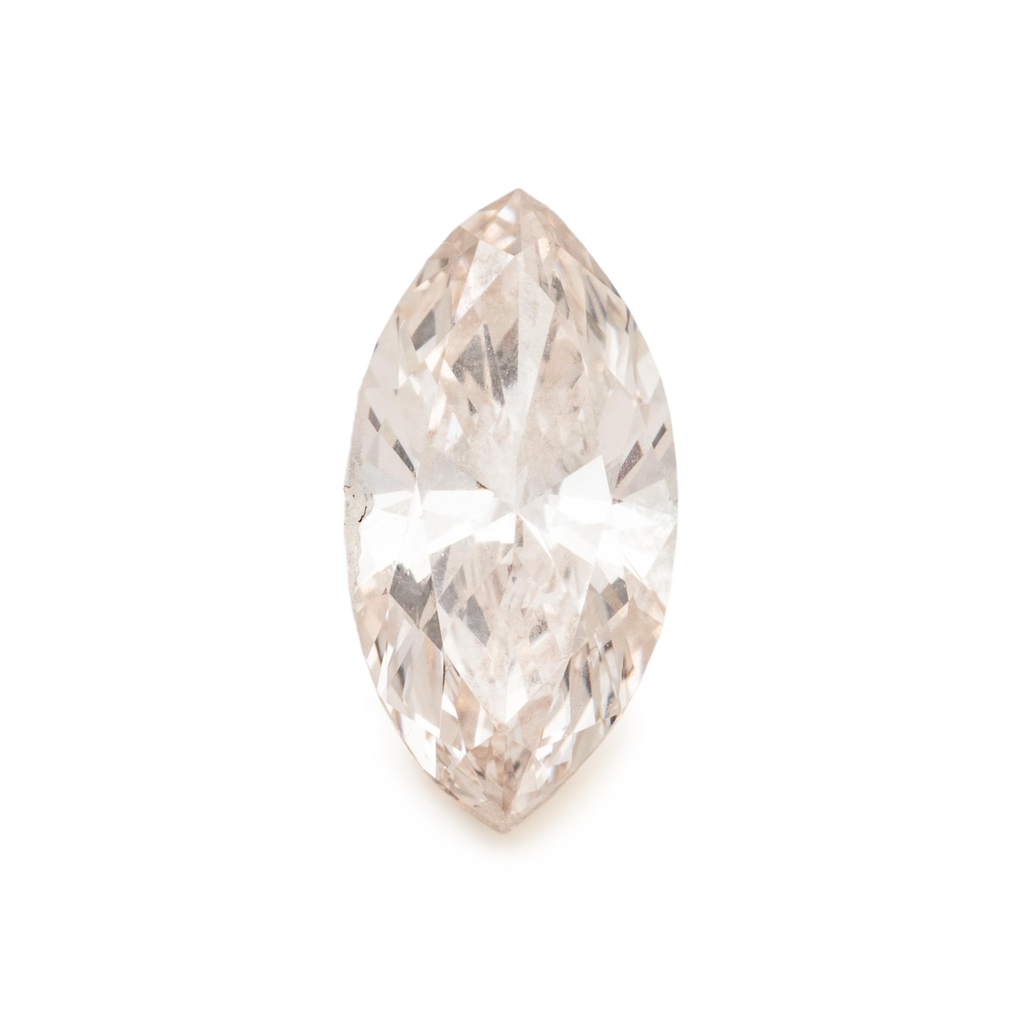 0.93 CARAT MARQUISE CUT LIGHT PINKISH BROWN DIAMOND