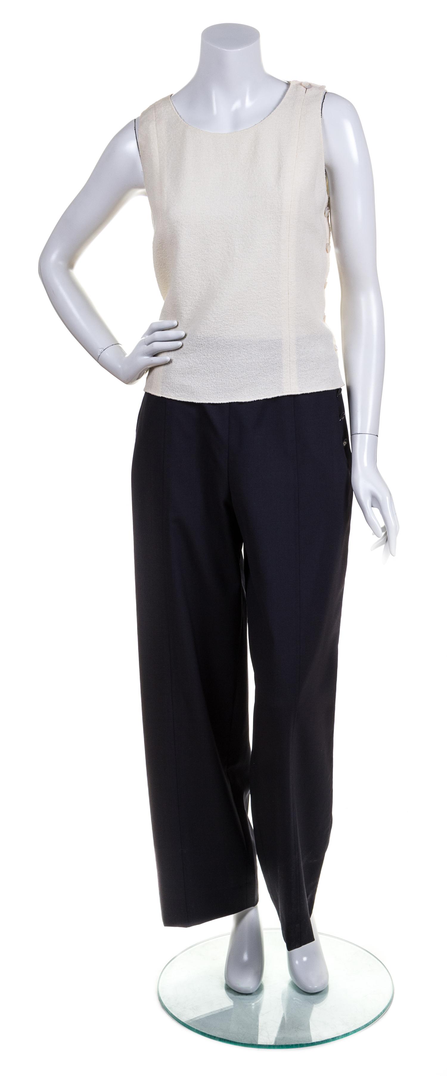 A Pair of Chanel Navy Wool Pants, Size 40.