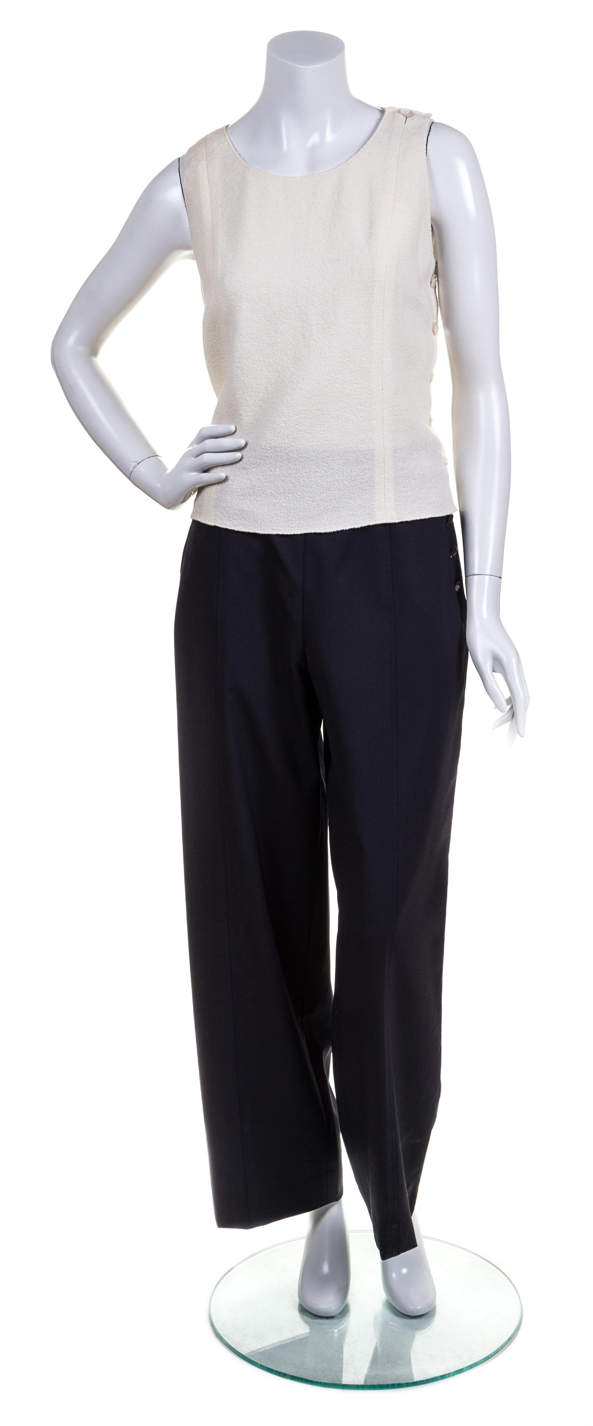 A Pair of Chanel Navy Wool Pants, Size 40.