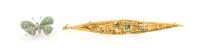 A Collection of Gold, Emerald, Tsavorite Garnet and Diamond Jewelry, 12.20 dwts.