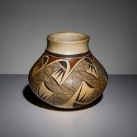 Priscilla Namingha (Hopi-Tewa, b. 1924-2008) — Polychrome Pottery Jar, with Migration Pattern