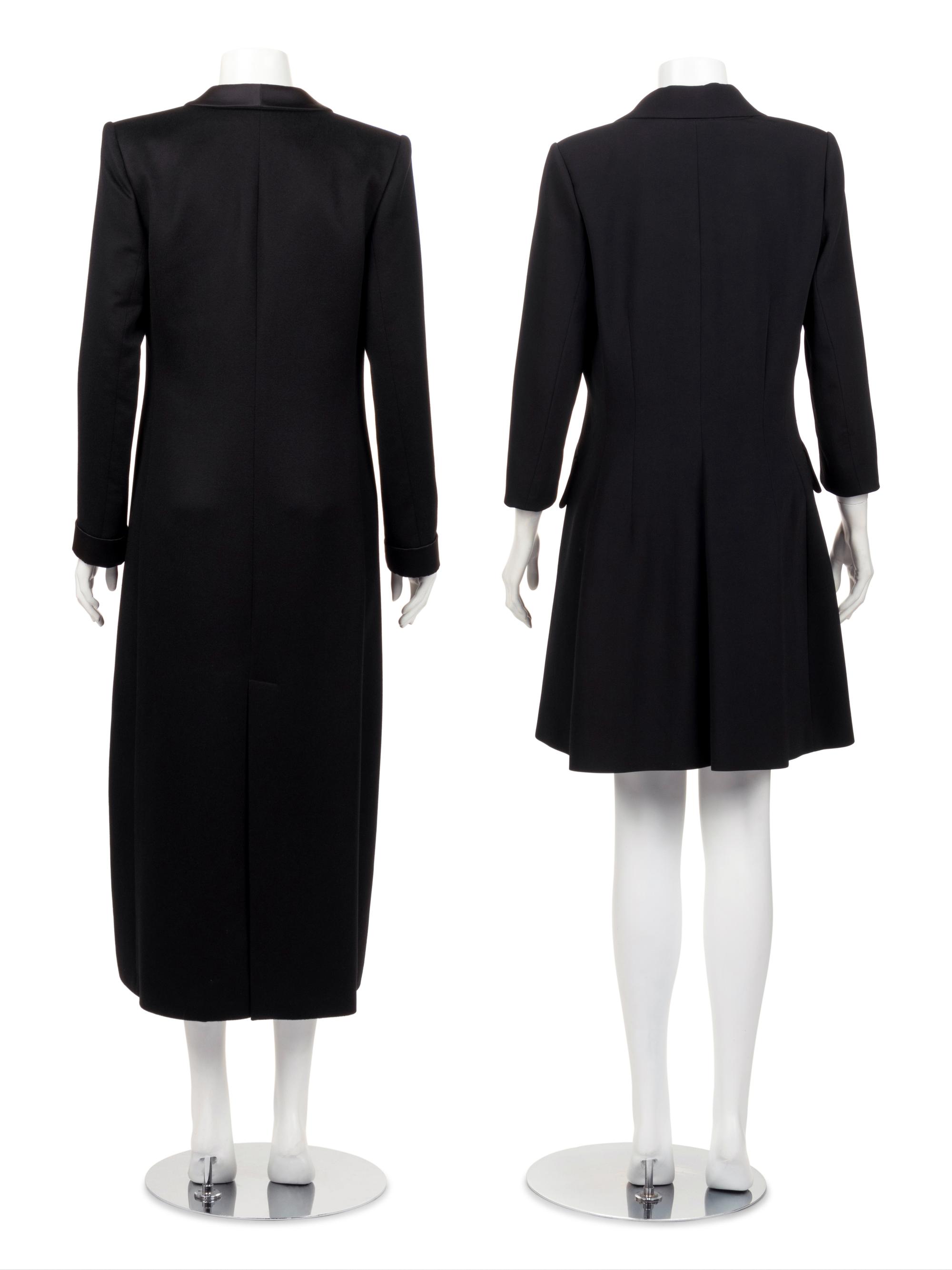 Two Designer Tuxedo-Style Coats: One Giorgio Armani, One Carolina Herrera