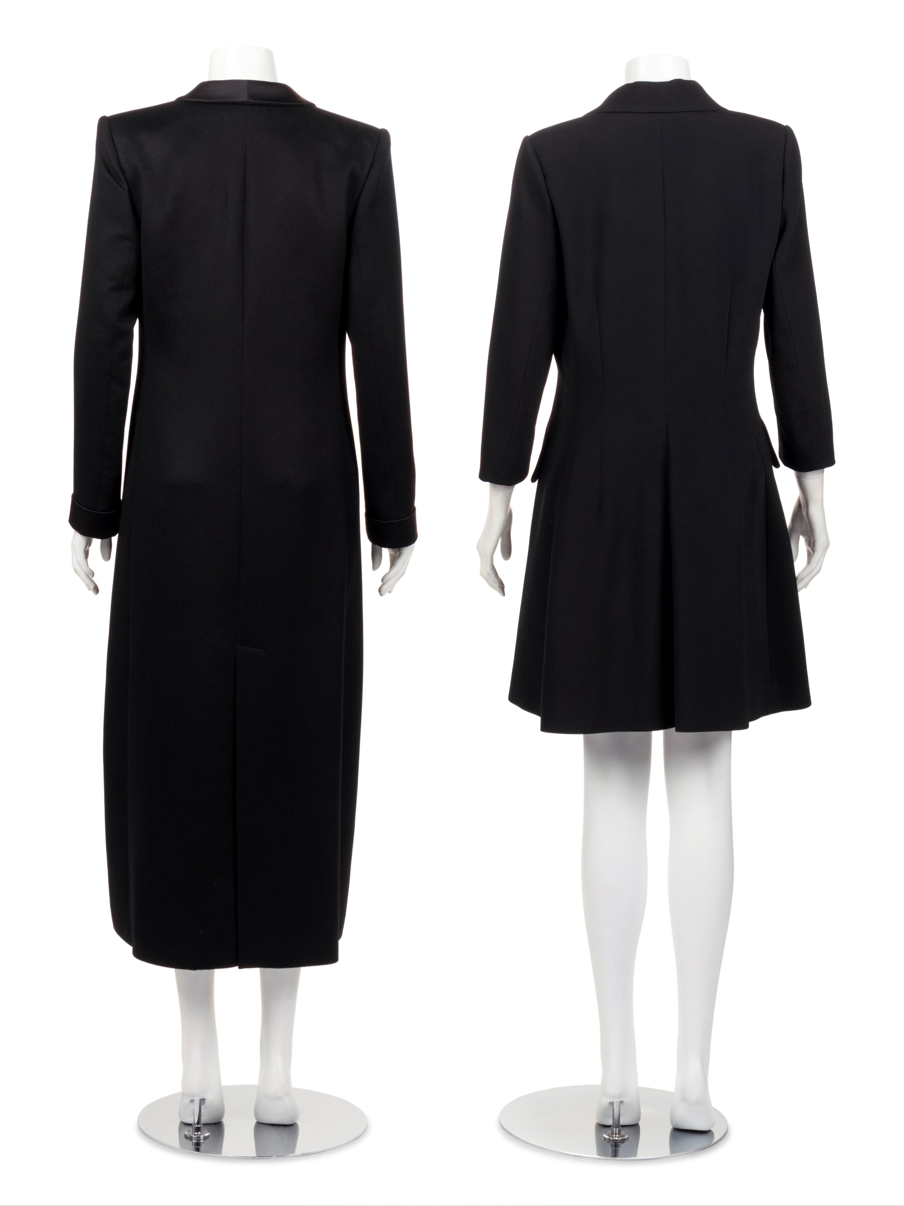Two Designer Tuxedo-Style Coats: One Giorgio Armani, One Carolina Herrera
