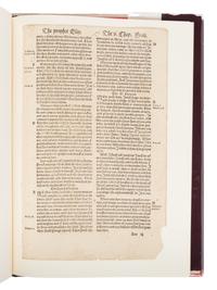 [LEAF BOOK - COVERDALE BIBLE]. A Leaf from the First Edition of the First Complete Bible in English, The Coverdale Bible 1535...and a Census of Copies Recorded in the British Isles and North America. San Francisco: The Book Club of California, 1974.