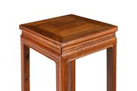 A Chinese Mixed Woods Square Stand, Fangji, Qing Dynasty 清 硬木方几