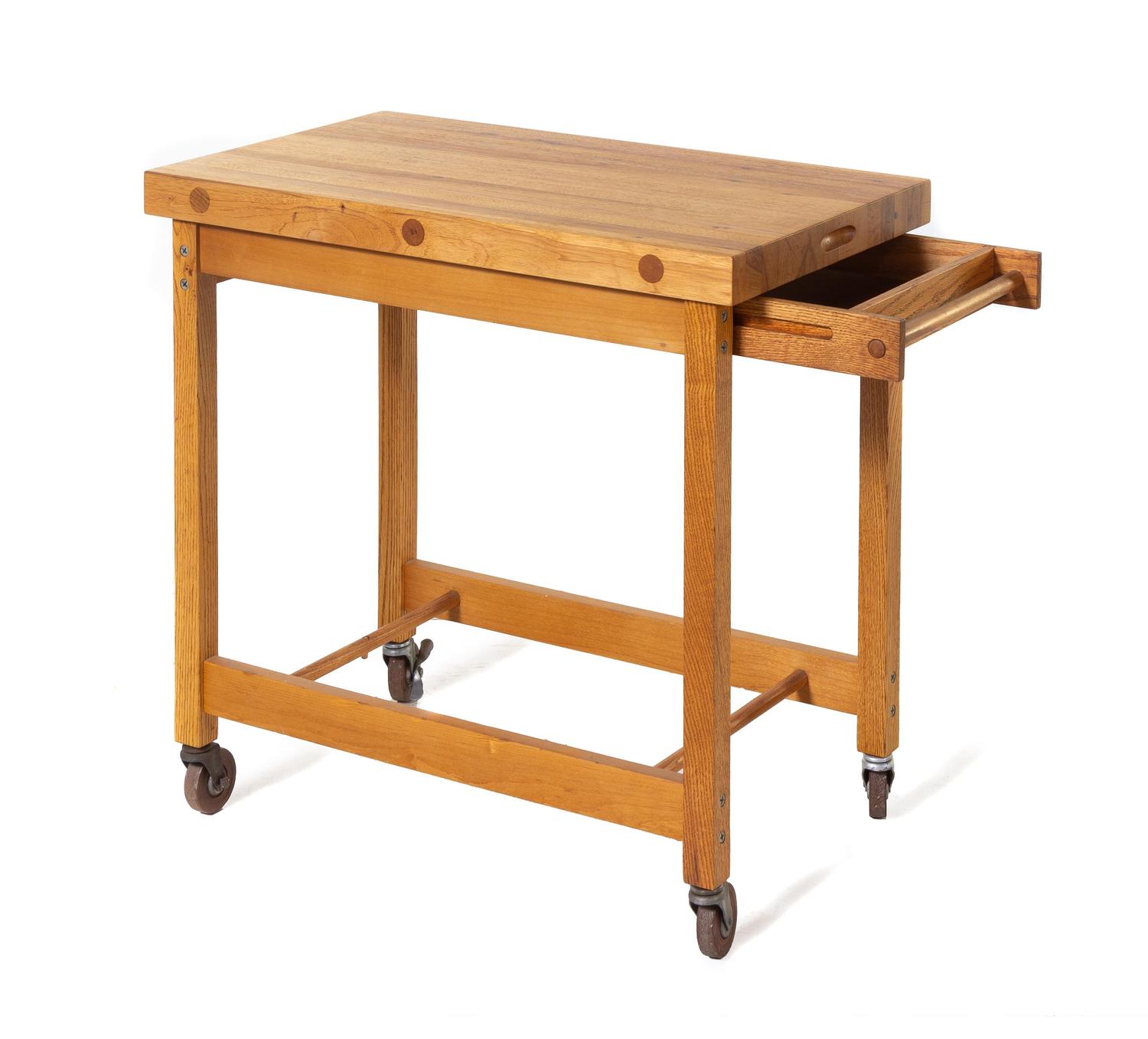 Bar Cart / Chopping Block with Removable Lower Shelf