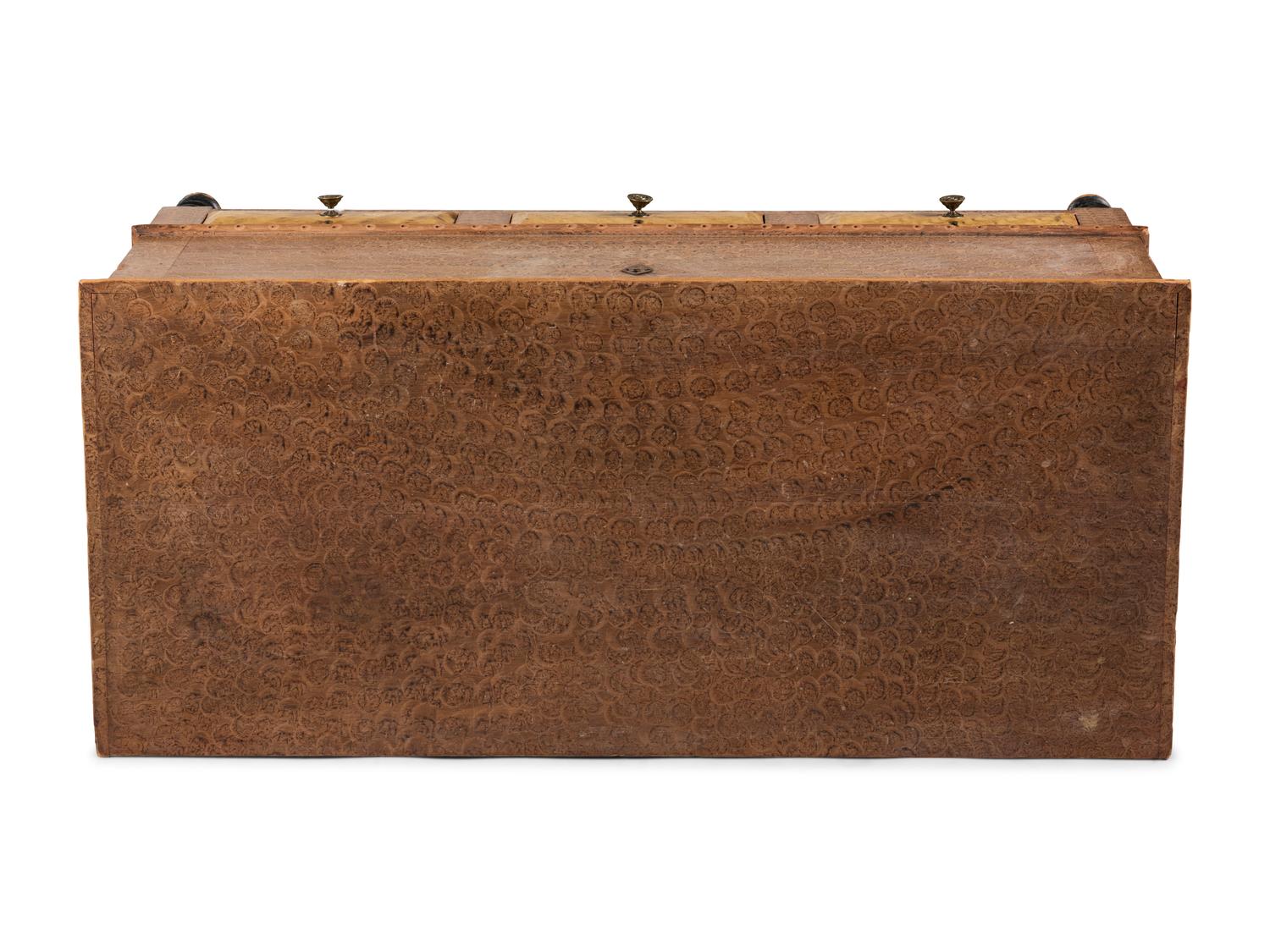 A Grain Paint Decorated and Part Ebonized Three-Drawer Blanket Chest